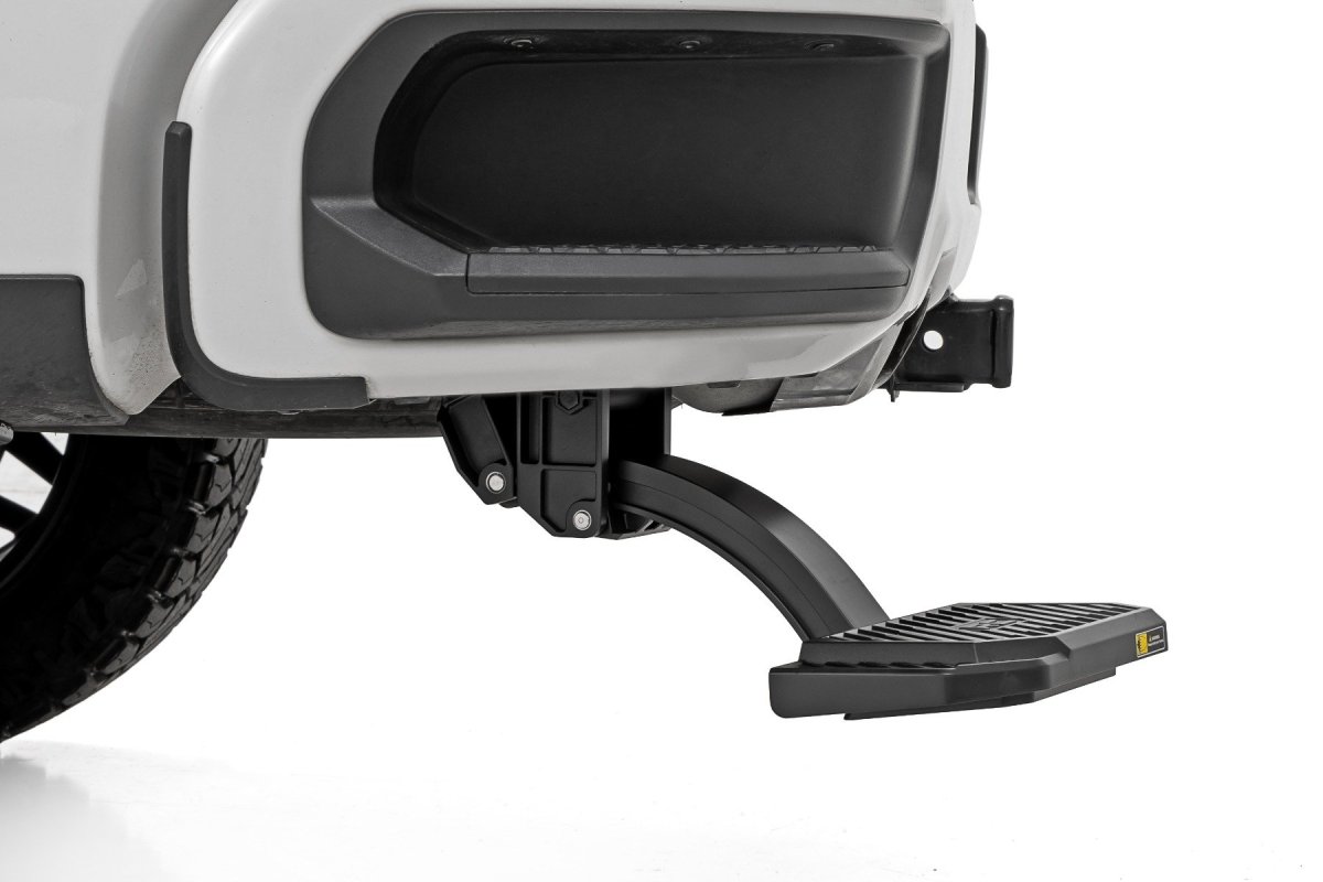 GMC Sierra 1500 Retractable Bed Step - Rear - Rough Country - Manual Pull - '19-'24